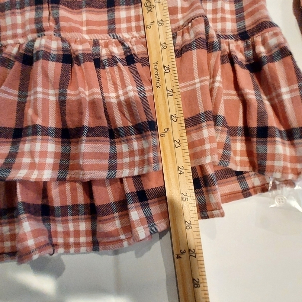 𝅺NWT Harlow & Rose Sherpa flannel pink plaid button exaggerated ruffle sh… - Picture 9 of 11